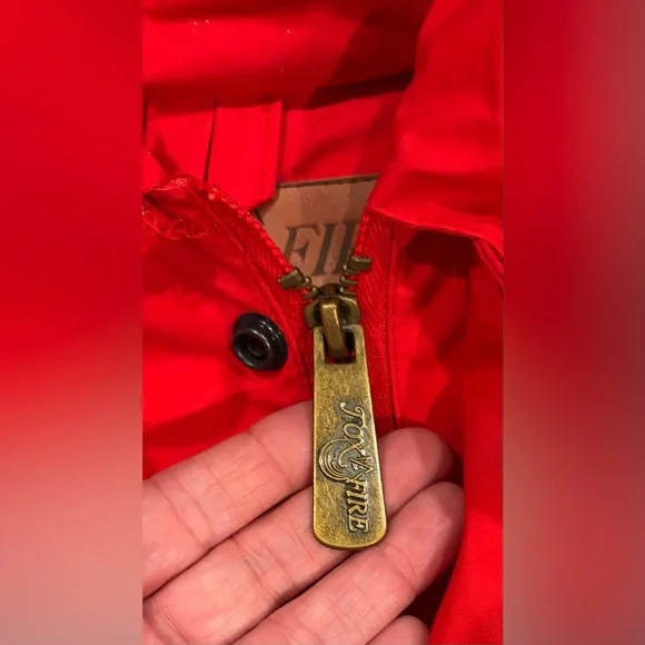 Fox Fire “Aussie Traveler” Red Hooded Rain Jacket – Size Large Outdoor Hiking - Picture 4 of 11